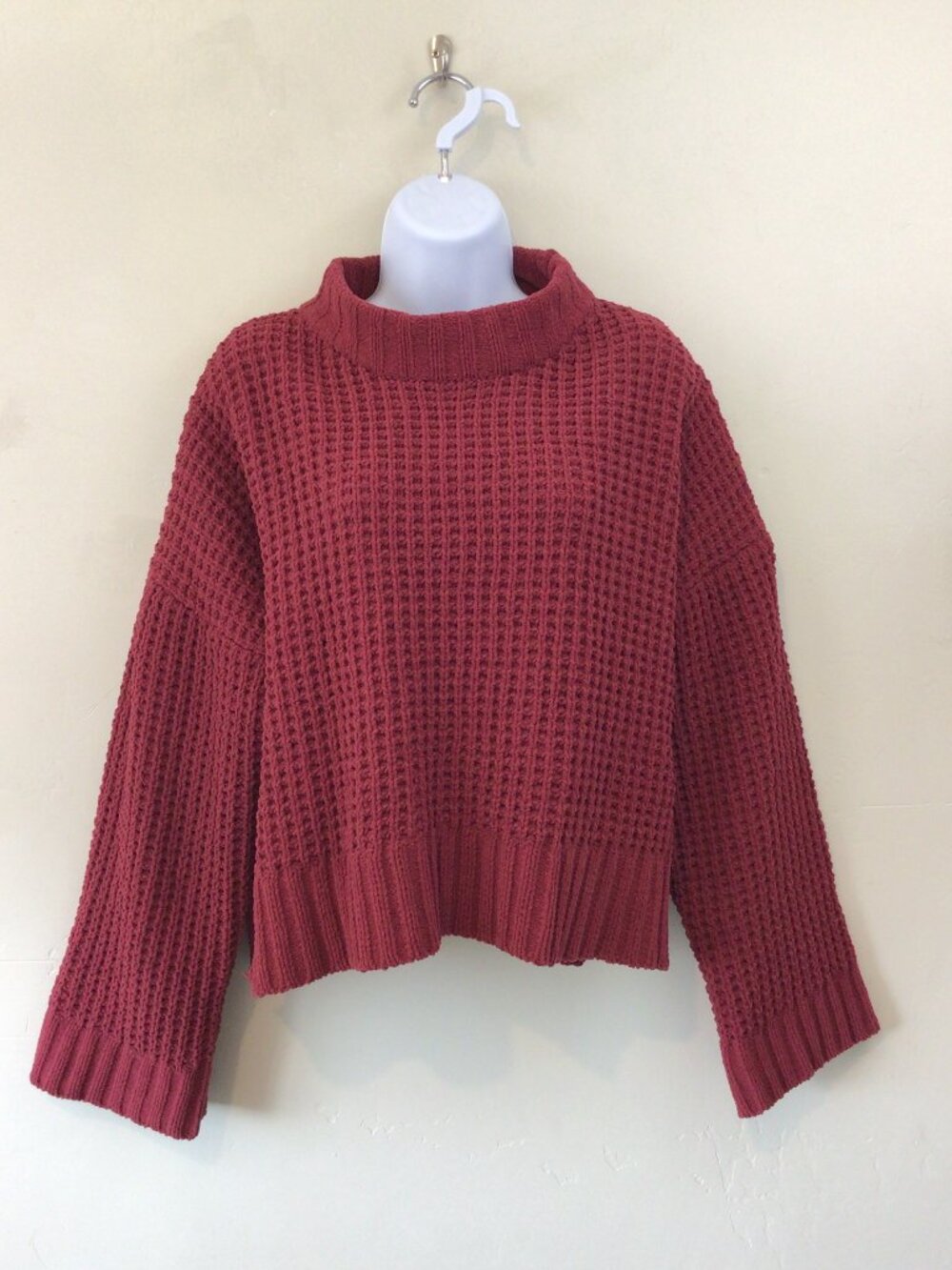 Altar'd State Red Oversized Wide Sleeve Sweater